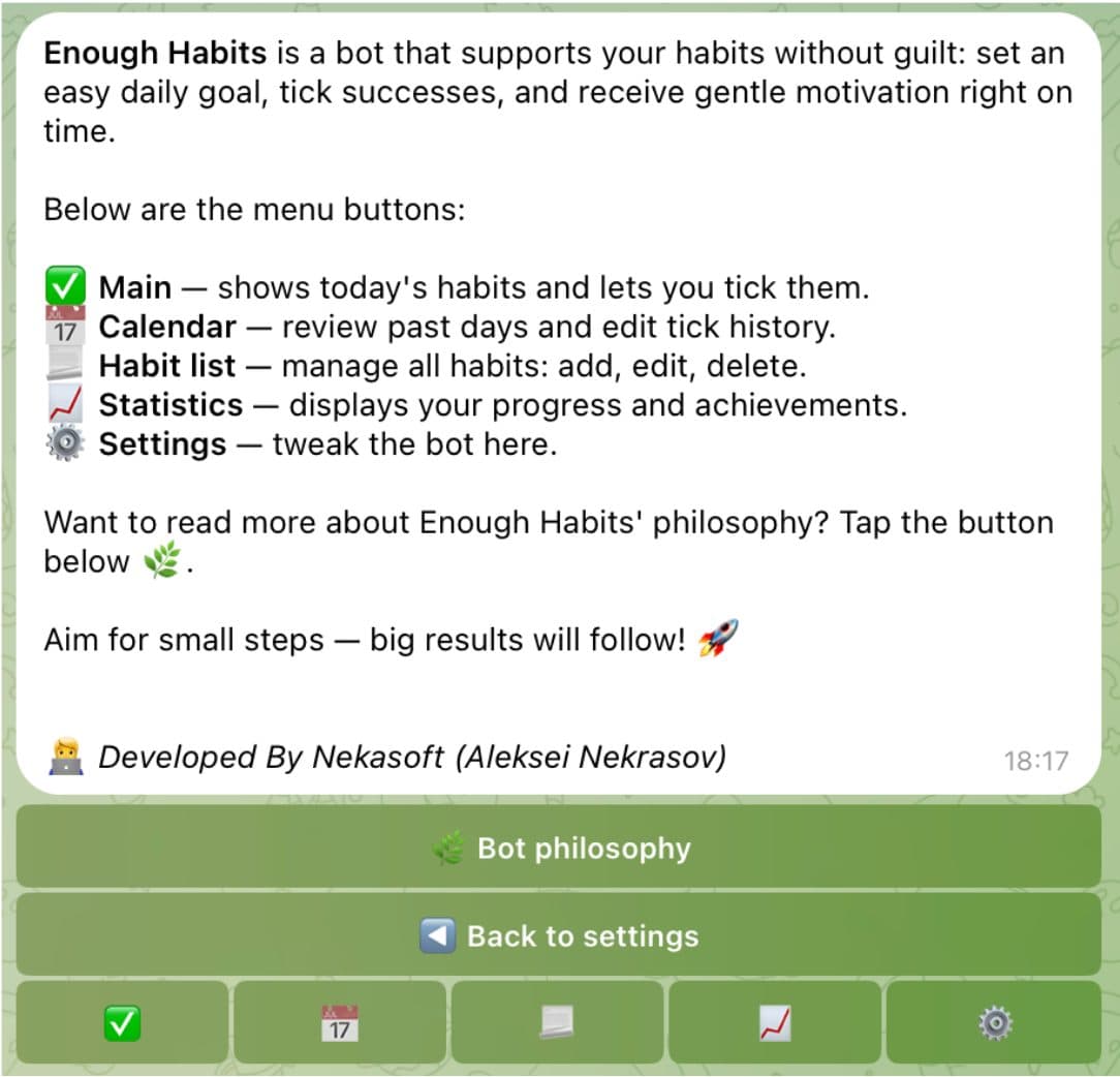 Enough Habits: praćenje navika za održivi napredak, 4