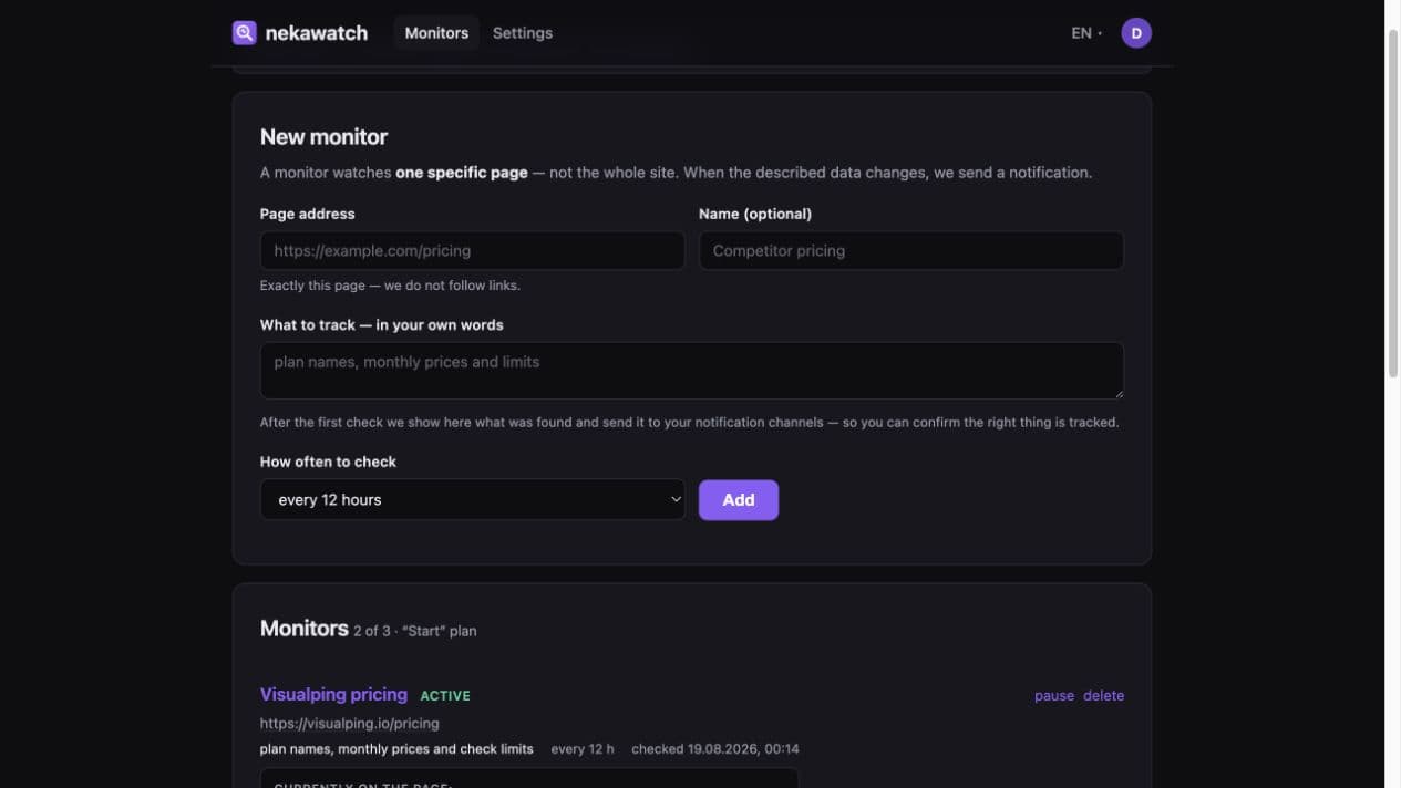 NekaWatch: AI Website Monitoring SaaS, 1