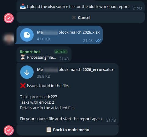 Workload Reporting Automation, 7